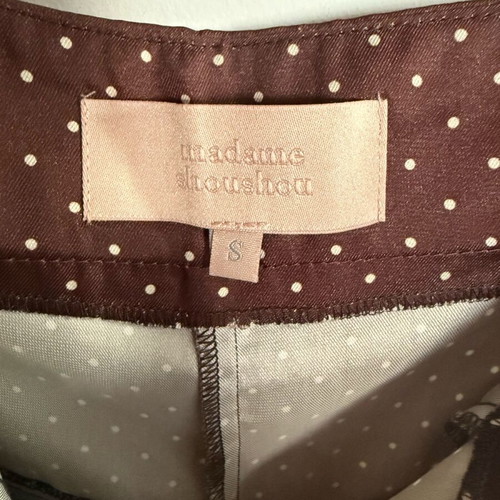 Madame Shou polka dot pants in burgundy color like new