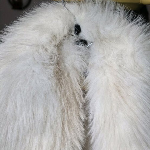 Kate London white faux fur jacket slightly used with small stain