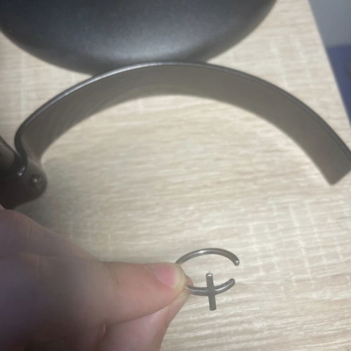 Silver ring with cross adjustable size, like new