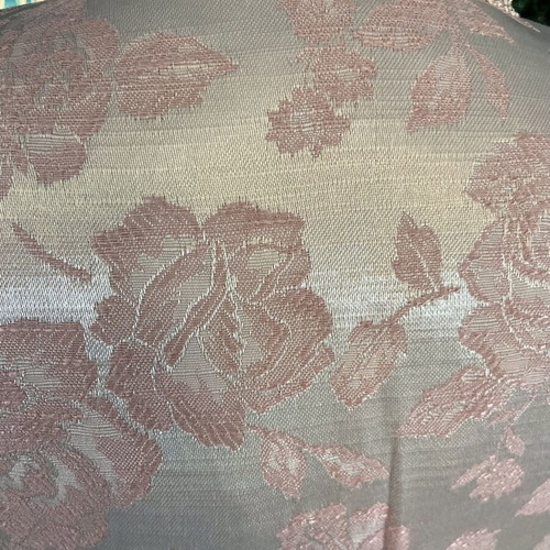 Original Vintage Salmon Pink Satin Floral Jacket like new, size S/M