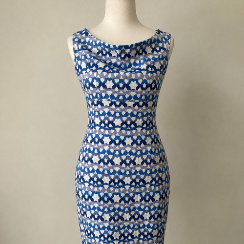 BSB Collection Star Print Bodycon Dress like new, midi, off-the-shoulder