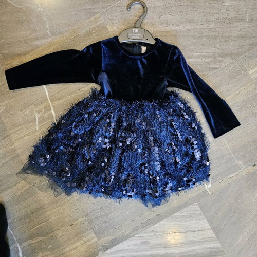 Dress for 2-year-old girl like new, dark blue velvet