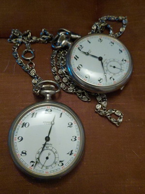 Aramis pocket watches like new, 12 rubies × 2, mechanical