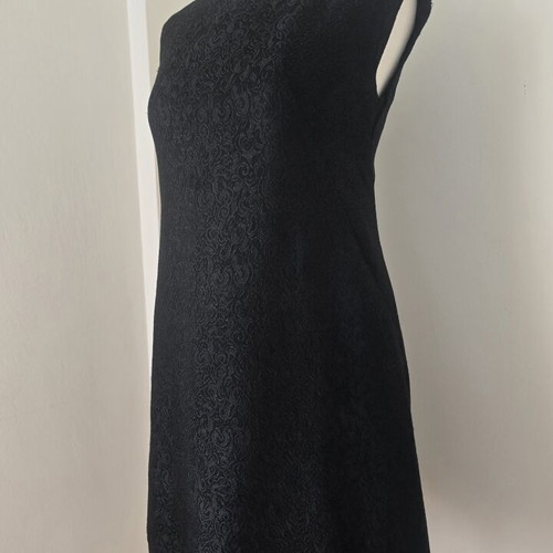Vintage dress handmade unfinished jacquard fabric size S like new