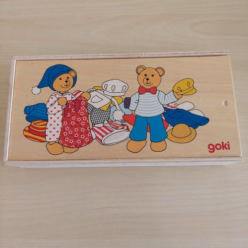 GOKI vintage wooden toy with teddy bear like new
