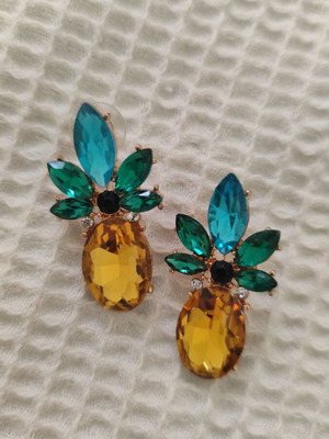 Pineapple earrings new, green and multicolored
