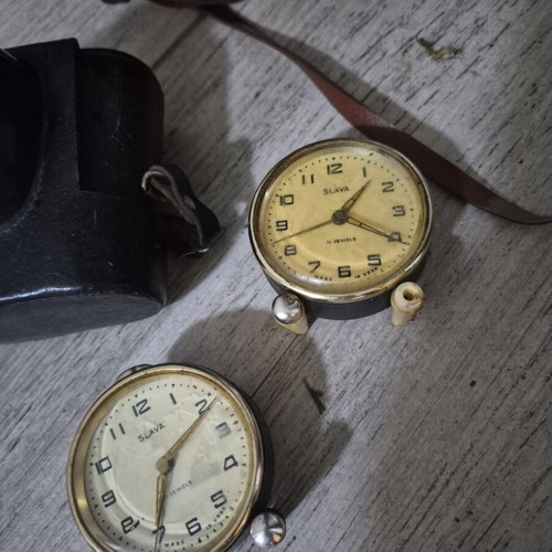 Slavia clocks used, set of two