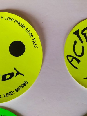 Stickers Acid Club σαν καινούργιο, διάφορα χρώματα
