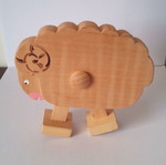 Wooden sheep figure used