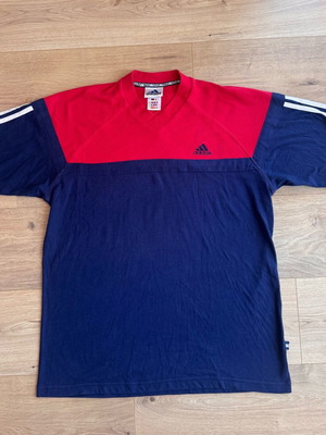 Adidas vintage T-shirt 90s men's XL blue and red used