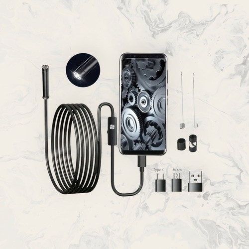 Endoscopic camera 5 meters new with hard cable