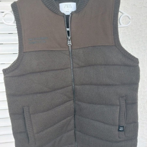Zara olive knit vest for boys 9-10 years new, warm with pockets