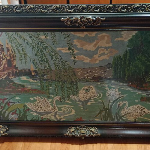 Handmade textile painting like new, 140×90 cm