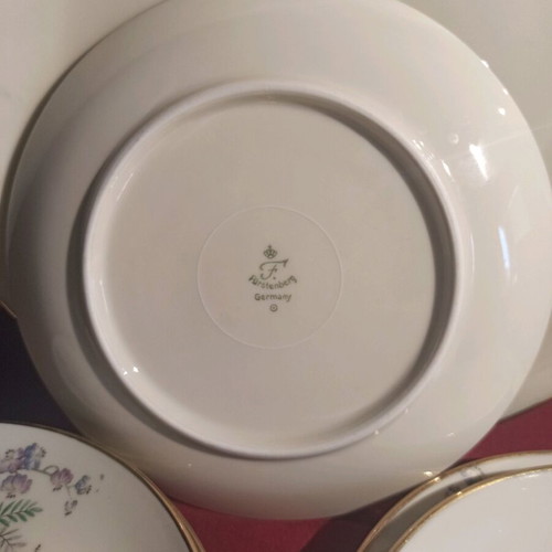 Furstenberg Germany plate set used, 1 large 25 cm and 6 small