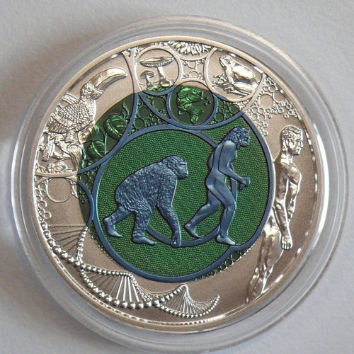 Silver Niobium Coin Austria 25 Euro Evolution 2014 New