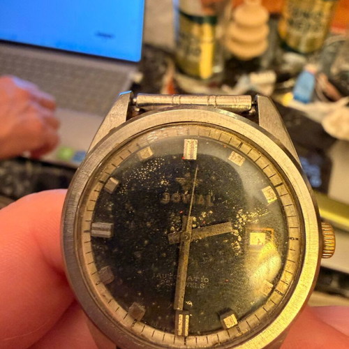 Jovial Automatic 25 Jewels Swiss watch used with date, mid-century style