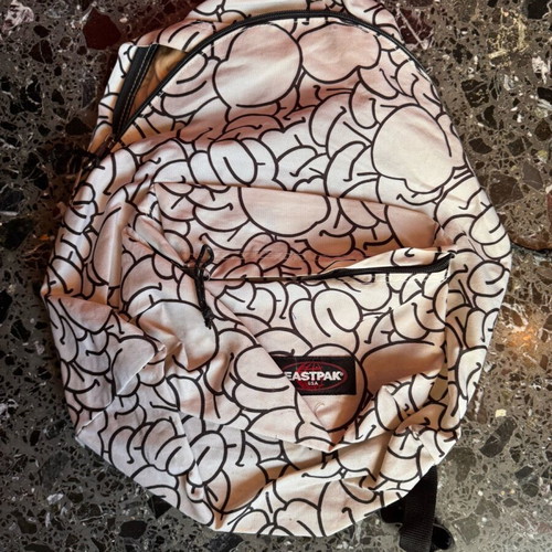Eastpak backpack used white with patterns