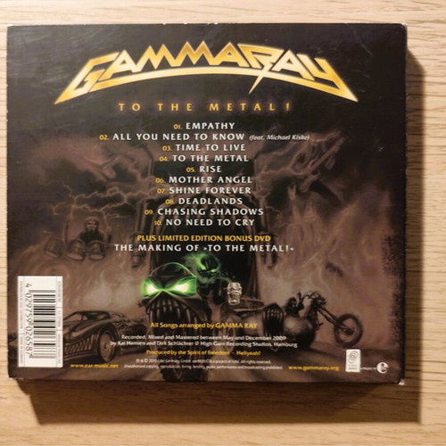 Gamma Ray To The Metal CD + DVD digipack used, metal