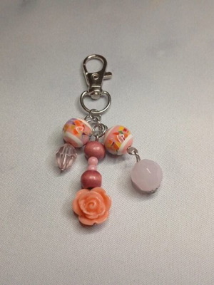 Handmade magic keychain new, pink multicolor