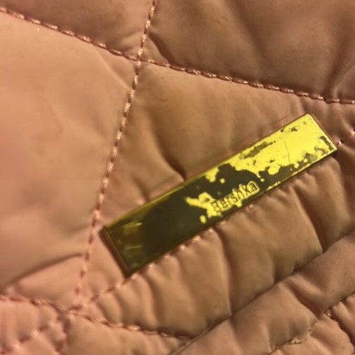 Bershka pink handheld bag used with rusted logo