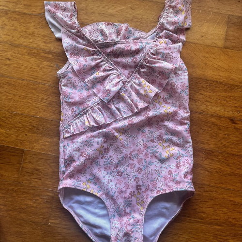 H&M Girls' Floral One-Piece Swimsuit like new, pink, sizes 98-104