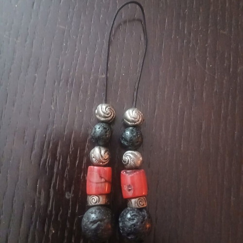 Santorini handmade worry beads with volcanic lava beads