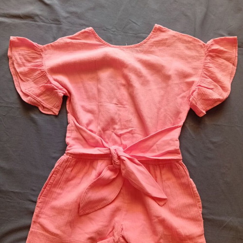 Zara Girls romper playsuit coral pink size 8y 128 cm like new
