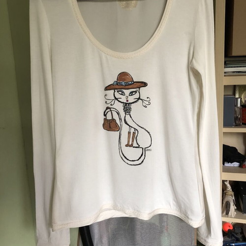 Liu Jo women's blouse like new, white, size XS-S-M, with stones