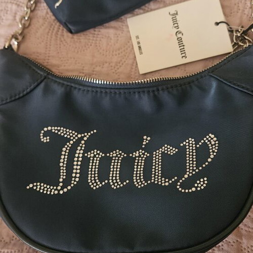 Juicy Couture shoulder bag with matching wallet, petrol color