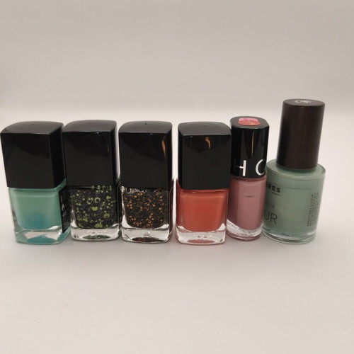 Nail polish set used, 6 pieces with Sephora, Korres & H&M colors