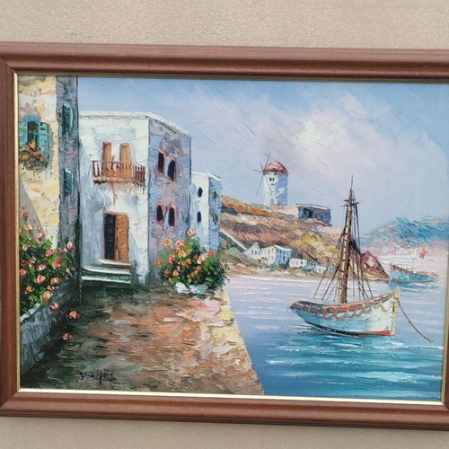 Kokeris oil painting used, 50x40 cm, island landscape