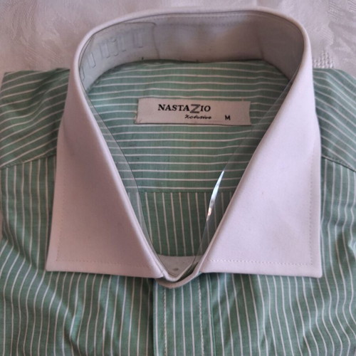 Nastazio Xclusive Striped Banker Shirt 100% Cotton Size M New with Tag