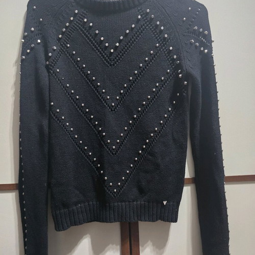 Guess knitted sweater like new, black and silver, size XS