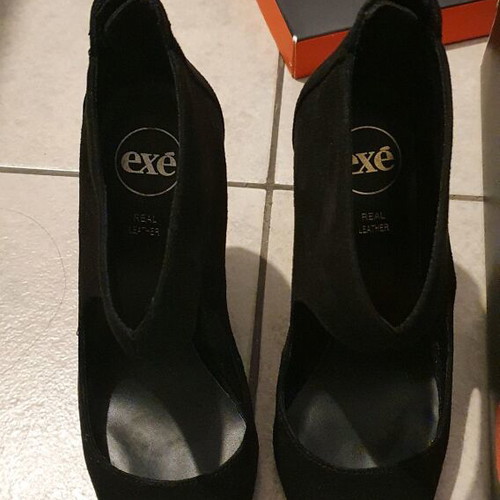 Exe black suede heels like new, size 37, 10 cm heel
