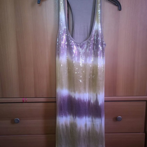Ysatis mini dress with sequins, tie-dye ombre, size 1 Small
