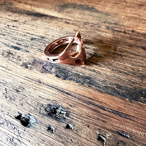Zodiac Series Taurus Ring Size 56 EU Copper Polished