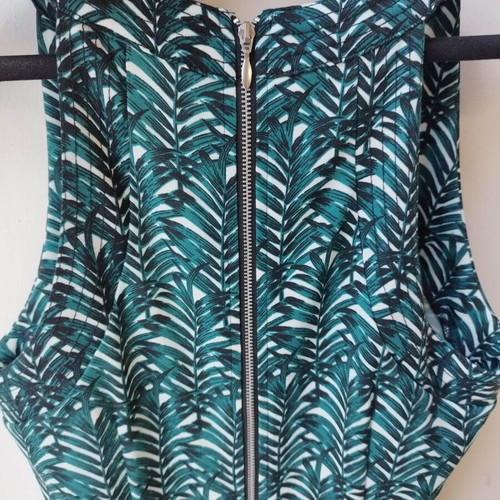H&M dress lightweight summer with tropical leaf print, size S, like new