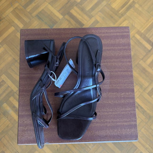 Stradivarius Sandals with Chunky Heel Size 39 New Brown