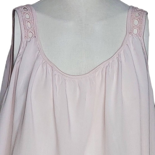 Oversized blouse 100% cotton pink powder like new, Italy plus size