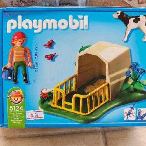 Playmobil 5124 Stable with Calf like new, complete set