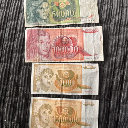 Yugoslavia dinars used 1989-1990