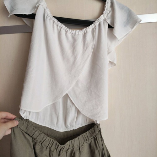 Zara midi jumpsuit, white and khaki