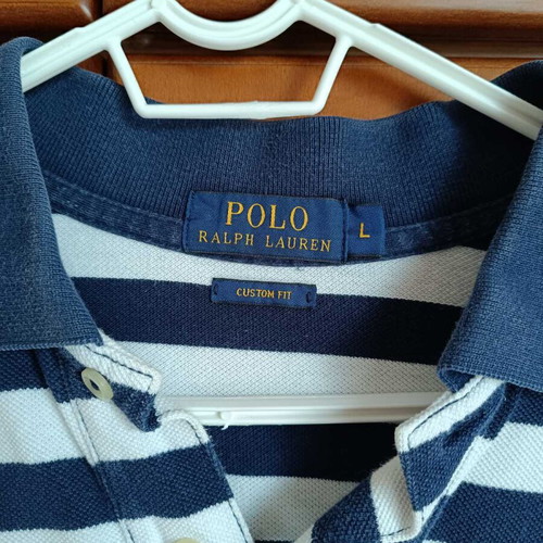 Polo Ralph Lauren shirt used, size Large, white and blue