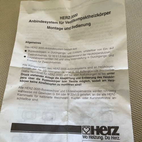 Herz heating valve new