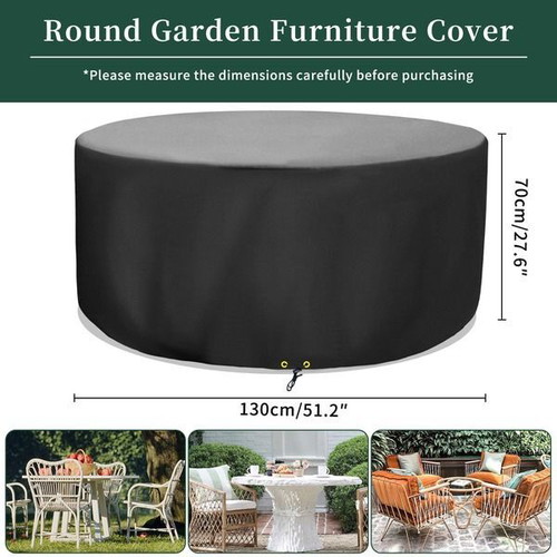 Funshot round garden table cover Ø130 x 70 cm, 420D Oxford
