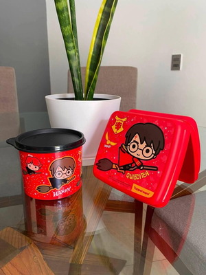 Harry Potter Tupperware set, 600 ml container and sandwich box