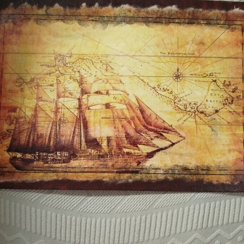 Decoupage on hardboard canvas 40x30cm like new