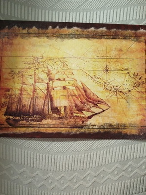 Decoupage on hardboard canvas 40x30cm like new