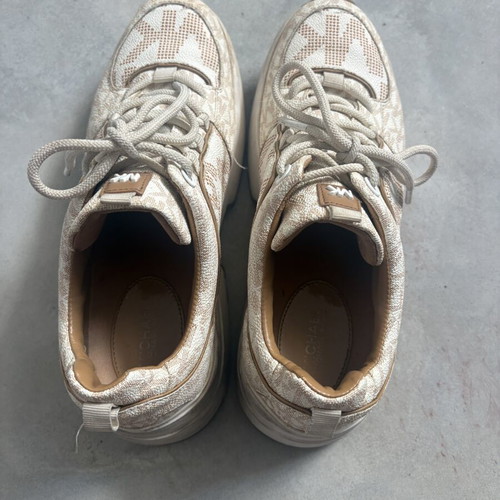 Michael Kors trainers beige with MK monogram, size US 8.5 / EU 39