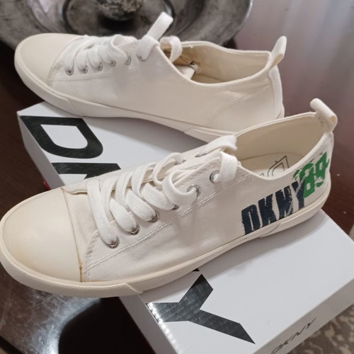 DKNY athletic shoes used, beige, size 36